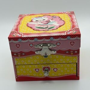 Small Colourful Cute Cat Jewelry Box Cat playing guitar Djeco France READ